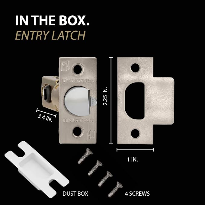 Entry Square Latch Satin Nickel - Image 3