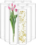 12Pack Glass Cylinder Vases for Centerpieces by Yemosa