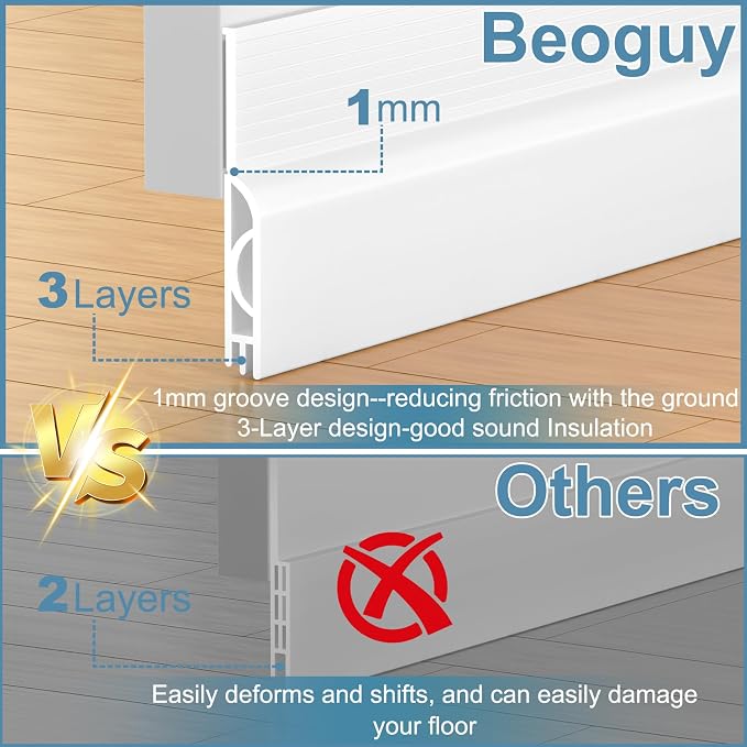 5 Pack Door Draft Stopper, Door Sweep - Image 6
