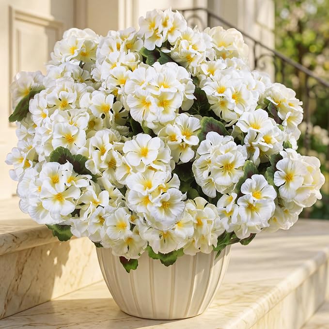 lovemoon 8 Pcs Artificial Geraniums - Image 5