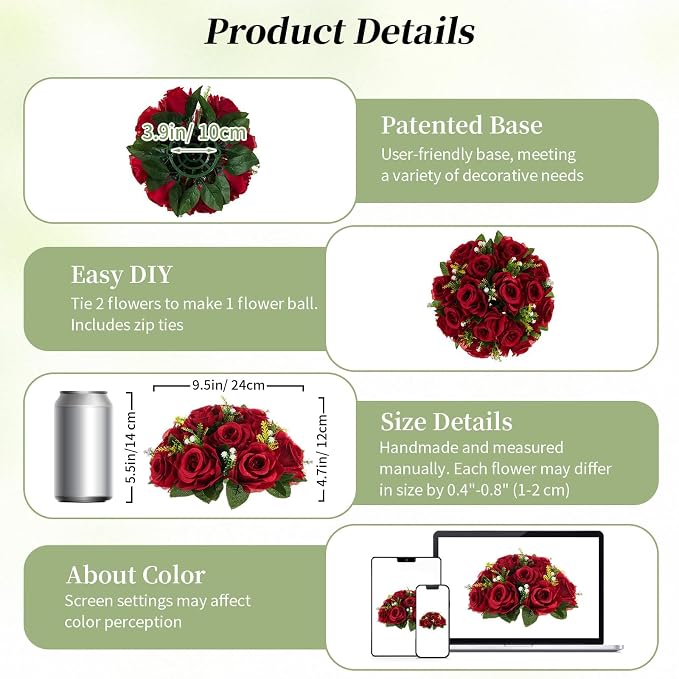 BLOSMON Faux Flower Centerpieces - Image 5