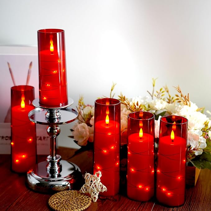 Flameless Candles, with Embedded Star String, Battery Operated Candles - Image 3