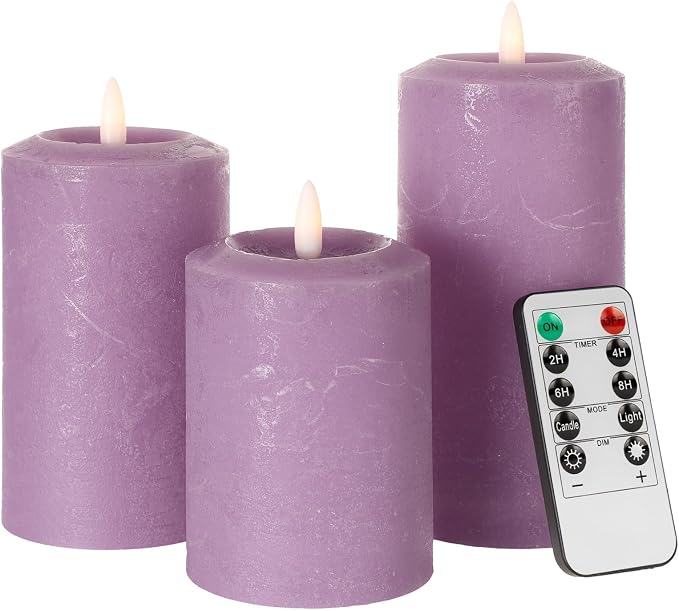 ANGELLOONG Purple Flameless Candles by CandlesDecorYourHoliday