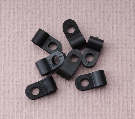SOWAKA 50 Pcs Cable Clamp Black R Type Nylon Screw Mounting Cable | Cable - Image 5