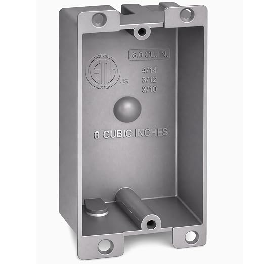 Plastic Electrical Box, Shallow Remodel Box, 8 Cubic Inch Grey Outlet Box by AirmontProducts