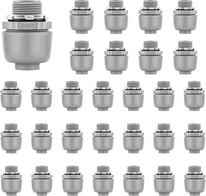 30 PCS 3/4" Liquid Tight Connector NPT Non-Metallic by Unknown