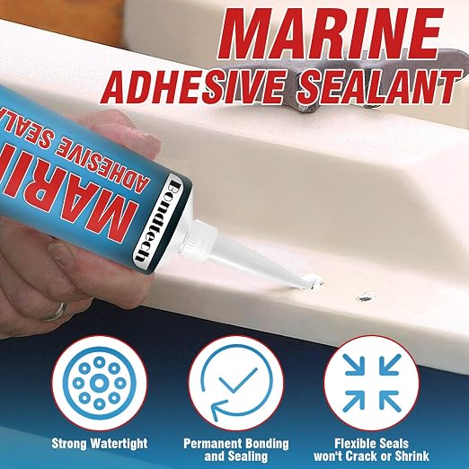 3.38 oz Marine Sealant White, Marine Adhesive Permanent, Silicone Sealant High - Image 2