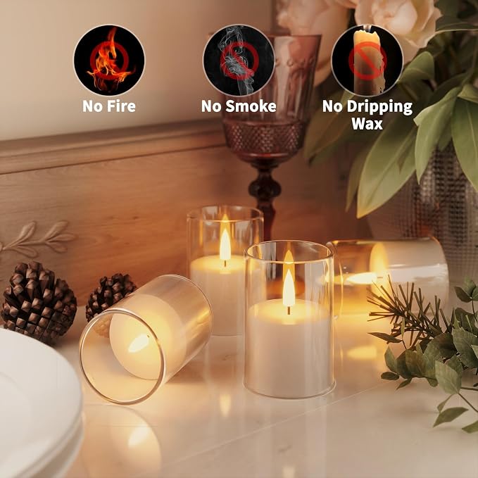 VIODAIM 6Pack Flickering Flameless LED Candles - Image 3