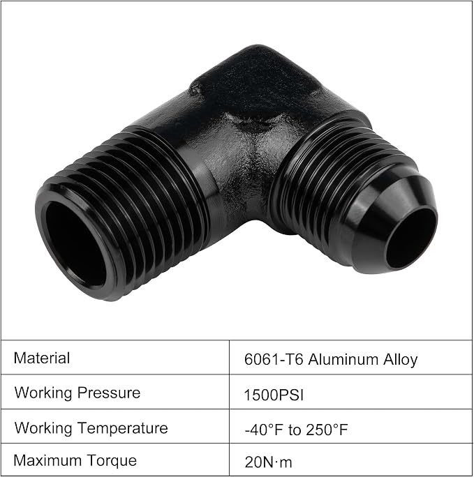 EVIL ENERGY 8AN to 1/2" NPT Male 90 Degree Fitting Adapter Aluminum 2PCS - Image 3