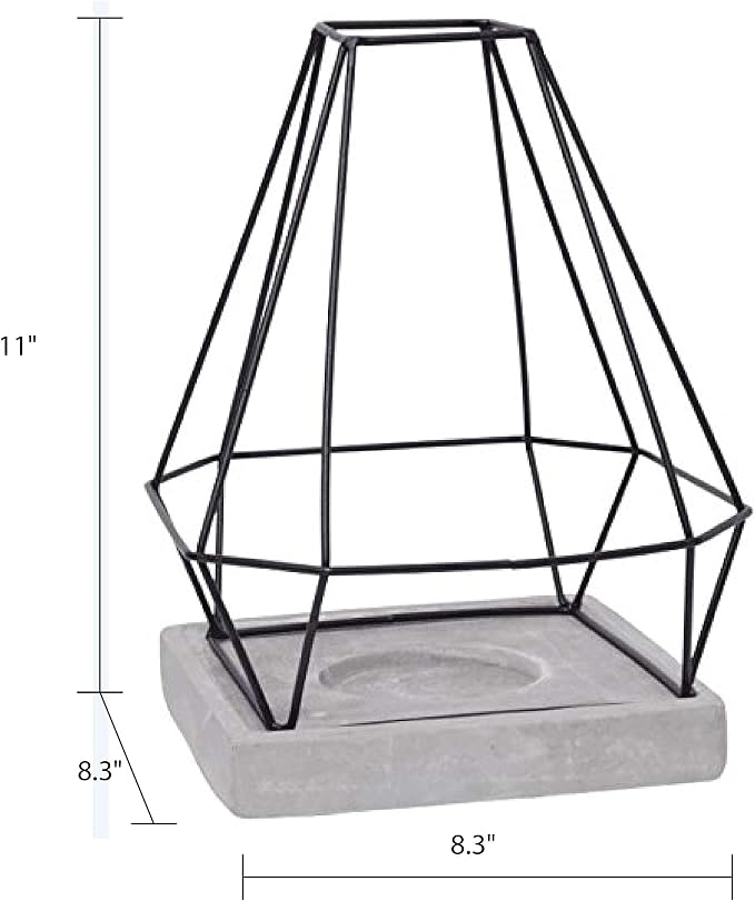 Hosley 11-Inch Geo Metal Pillar Candle Holder Lantern – Mid Century Modern - Image 9