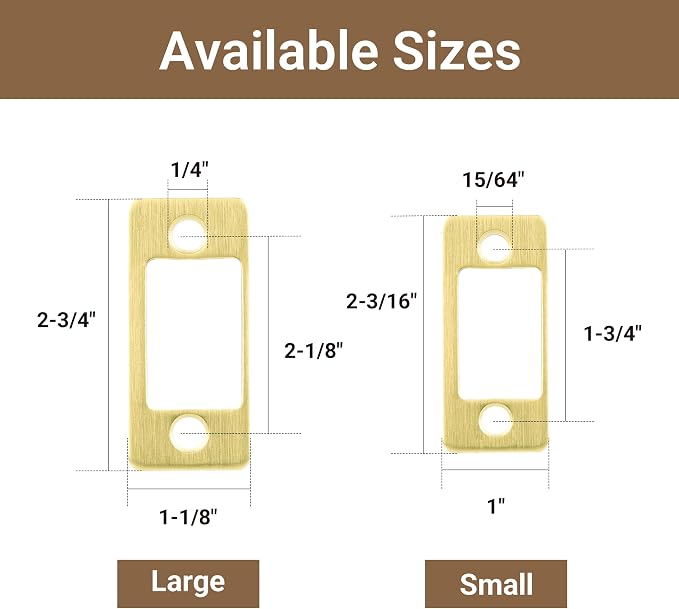 Deadbolt Restorer Strike Plates Narrow Side and Large Hole, Round Corner | - Image 2