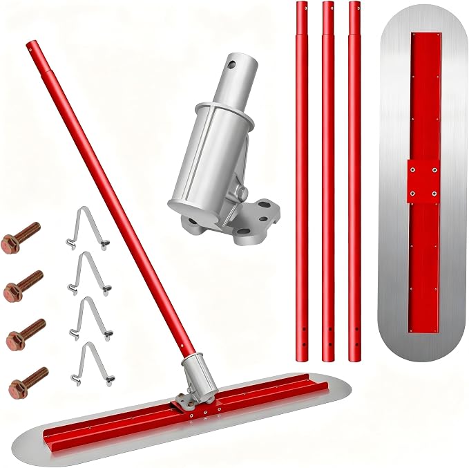 48" x 12" Thickened Stainless Steel Concrete Bull Float Tool Kit, Fresno by Unknown