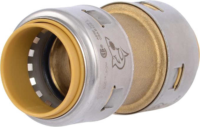 SharkBite Max 1 Inch Coupling, Push to Connect Brass Plumbing Fitting, PEX Pipe by SharkBite