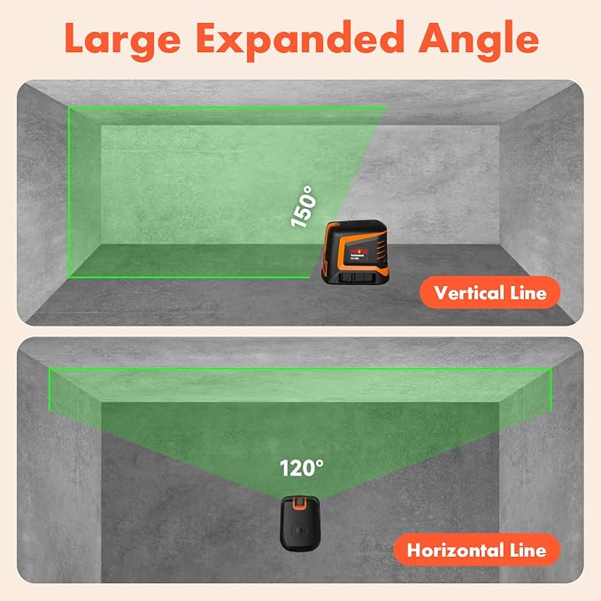 Rechargeable Laser Level Self Leveling Cross Line, C2-120G | Green Beam - Image 3