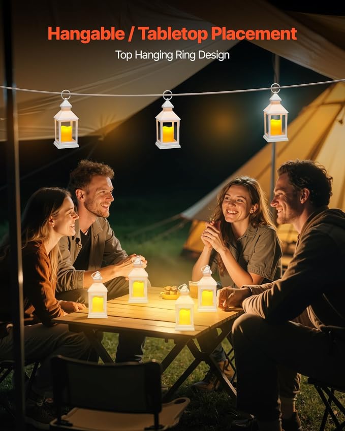 VEVOR 12 Pcs Decorative Candle Lantern, LED Electric Flameless Candle, Plastic - Image 5