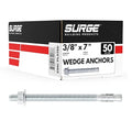 3/8" x 7" Zinc-Plated Wedge Anchors by SurgeBuildingProducts