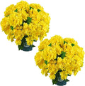 Artificial Hydrangea Bush – 20 Inch Potted Faux Hydrangea Plant, UV Resistant by QIANYUN