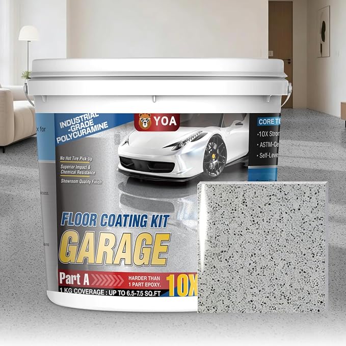YOA Epoxy Colored Sand Self Leveling Flat Floor Paint, Two-Part Resin Kit by YOA