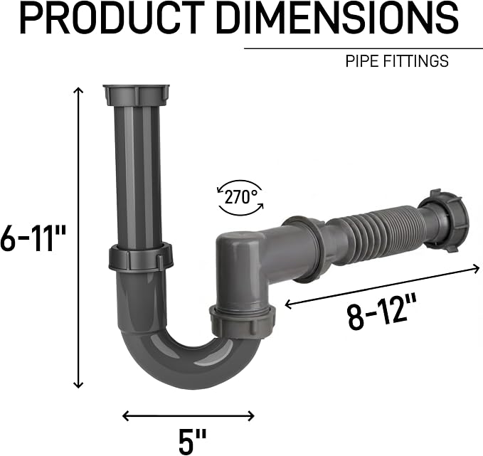 Kitchen Sink Drain Kit, 3-1/2 Inch Strainer - Image 4