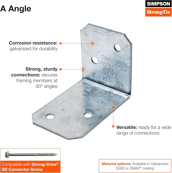 Simpson Strong-Tie A23Z A-Series Framing Angle - 2 in. x 1-1/2 in. x 2-3/4 in. - Image 4