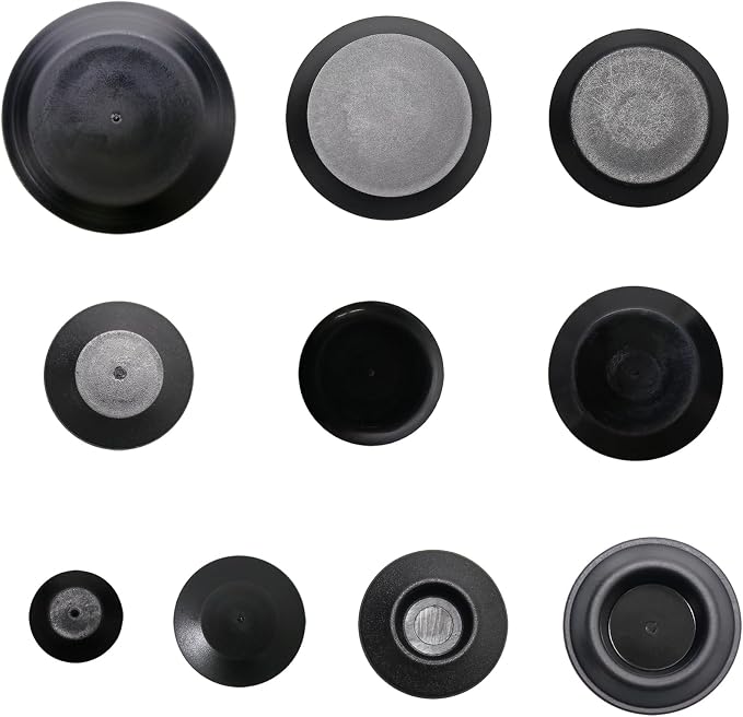 100pcs Black Plastic Round Hole Plugs by Woodzdon