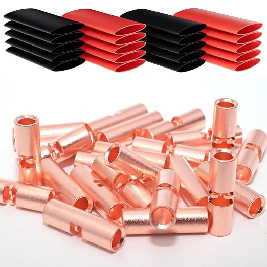 6 AWG Wire Splice Kit – 20 PCS 6 Gauge Bare Copper Non-Insulated Butt Connectors by SVAAR