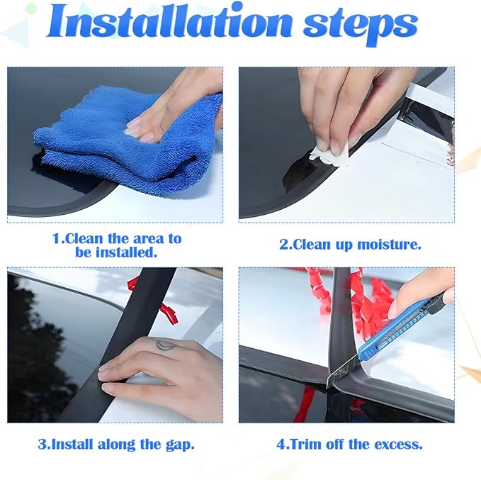 BESULEN 26 Ft Car Windshield Weather Stripping, 14mm+19mm As a Set | T Shape - Image 5