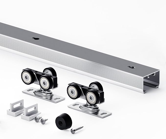 4FT/48in Sliding Pocket Door Hardware Kit, Commercial Grade, Aluminum Box Rail by EaseLife