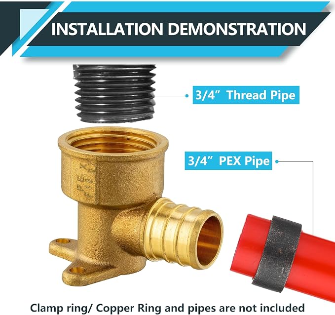 20Pack Seelink PEX Fittings, 3/4" PEX x 3/4" Female NPT Drop Ear Elbow | PEX - Image 4