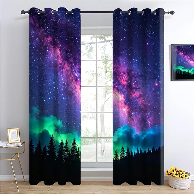 Fluorescent Forest Curtains 2 Panels - Image 4