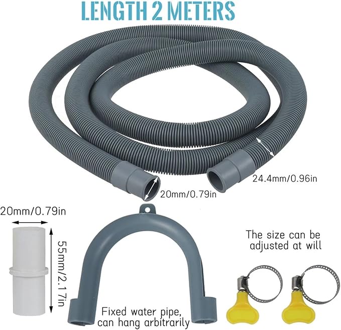 Drain Hose Extension Pipe Kit 6.6FT Universal Replacement Tubes - Image 6