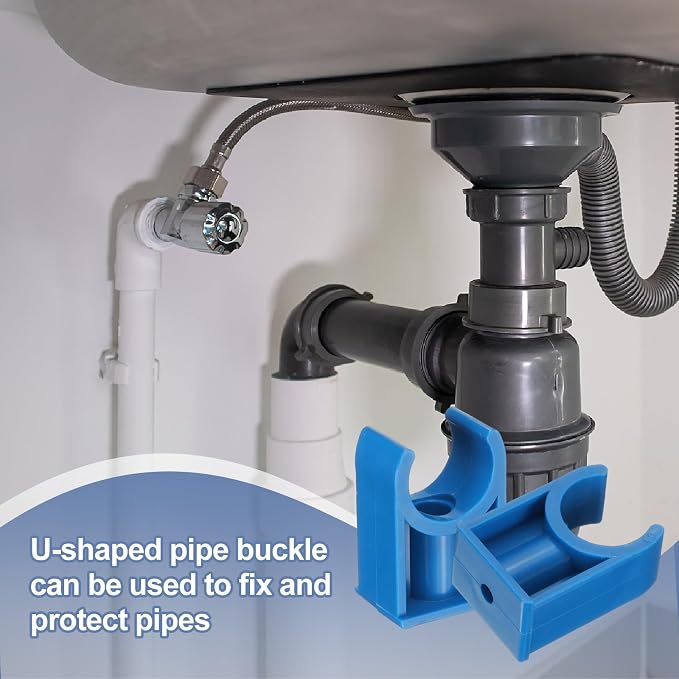 uxcell 2 Pcs PVC Water Pipe Clamps Clips, 90mm ID U-Shaped Water Pipe Buckles - Image 6