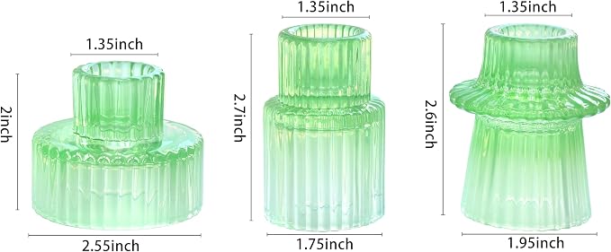 Vixdonos Colorful Glass Candlestick Holders Tealight Candle Holder Set - Image 2
