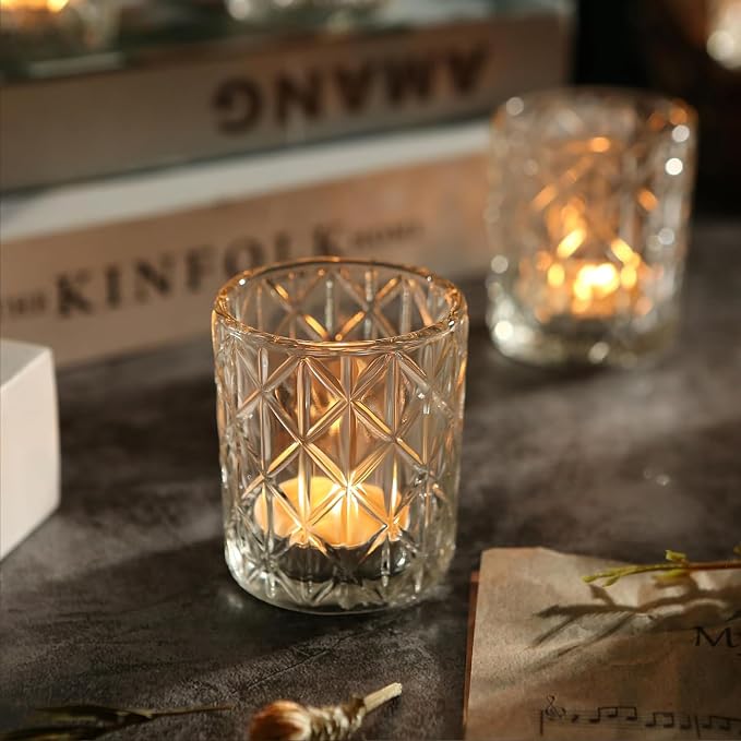 72 Pack Votive Candle Holders, Vintage Glass Clear Candle Holder - Image 6