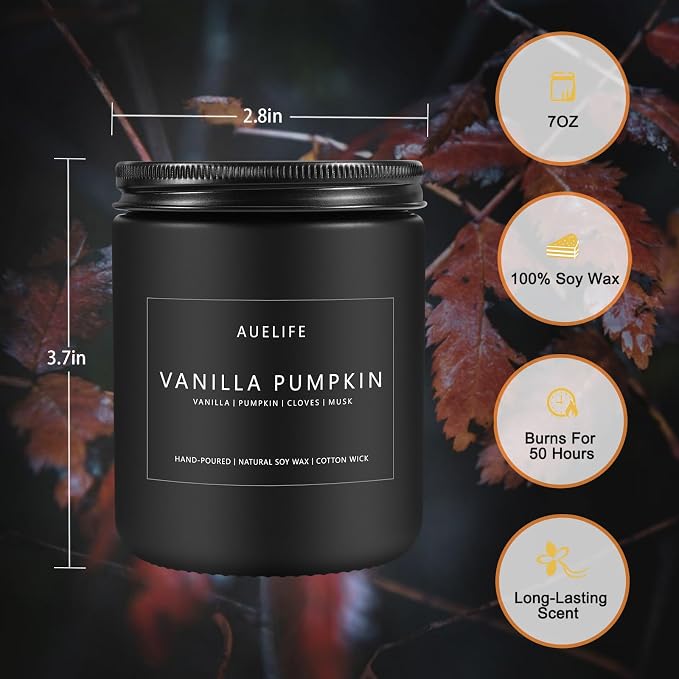 Fall Candle, Vanilla Pumpkin Scented - Image 6