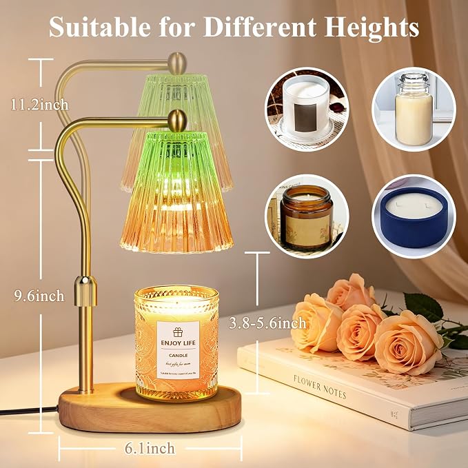 seenlast Green Gold Candle Warmer Lamp - Image 3