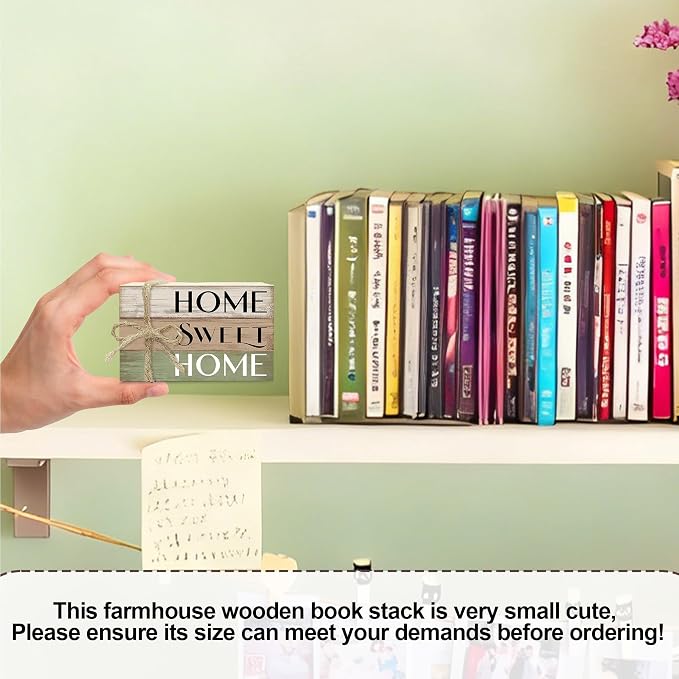 Mini Decorative Books For Home Decor, Small Wood Book Stack For Table Decor - Image 2