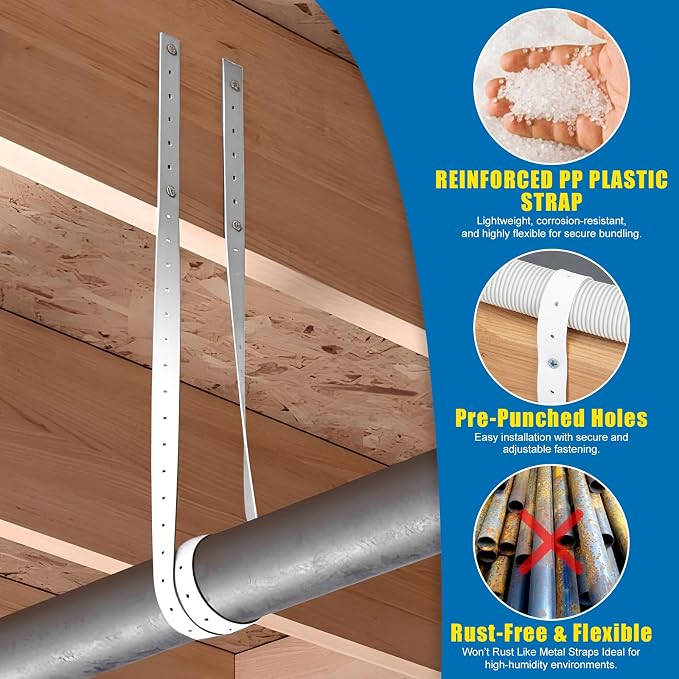 Plastic Hanger Strap 3/4 Inch x 52Feet Reinforced Flexible Hanger Strap - Image 3