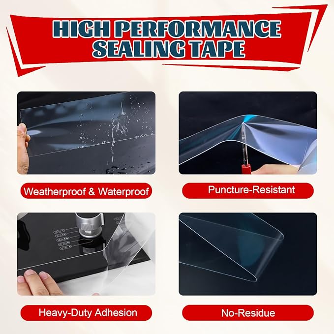 Transparent Window Weather Sealing Tape 2 Inch x 66 FT Weather Stripping - Image 8
