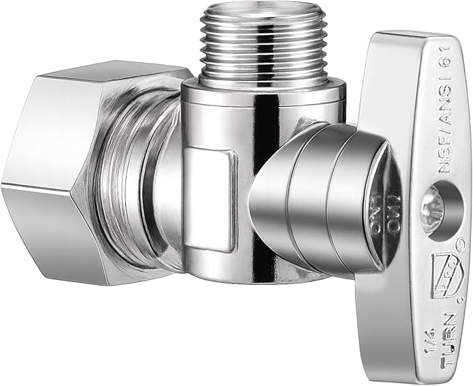 1 Pack Angle Stop Valve, 1/4 Turn Water Shut Off Valves, 1/2" Nominal by oiununo