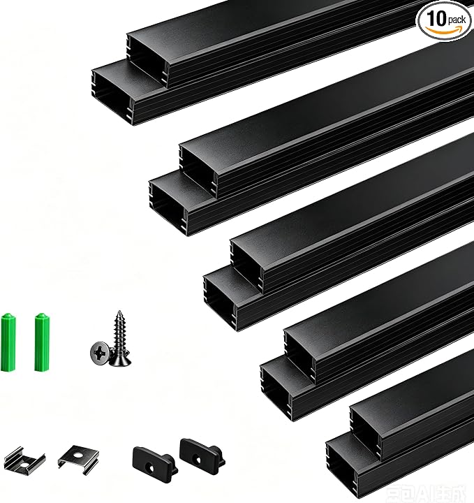 U-Shaped 3.28 ft LED Light Diffuser Aluminum Channel 10 Pack | Flush Mounted by Unknown