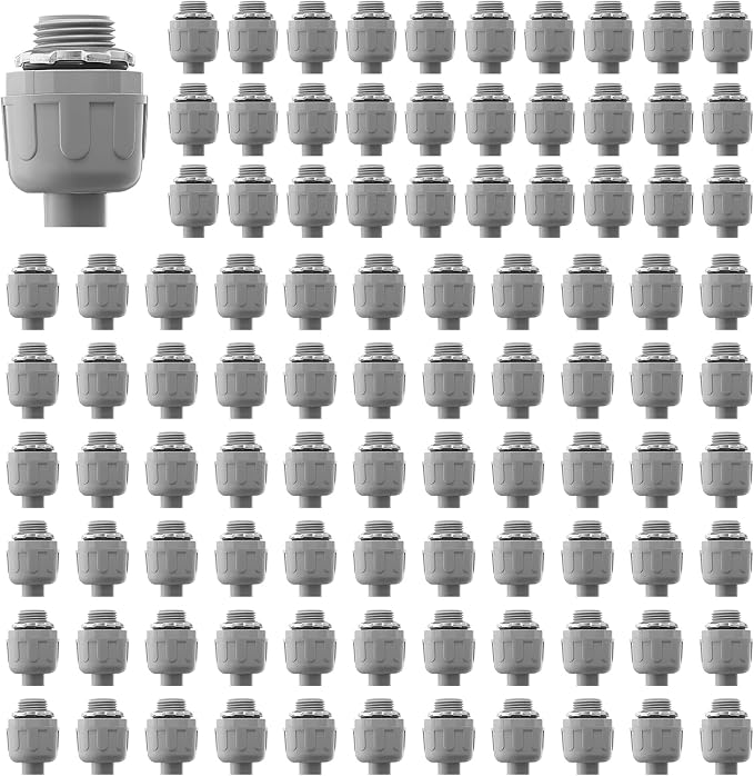VEVOR 1/2 inch Liquid Tight Connector, 100 Packs, Non-Metallic Electrical by VEVOR