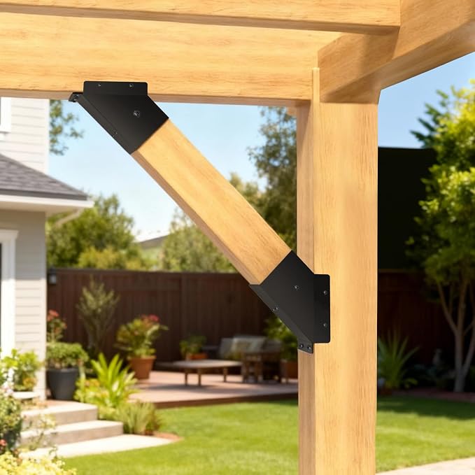 8 Pcs 45° 4”x 4“ Angle Support Brackets | Angle Support Bracket, Heavy Duty - Image 5