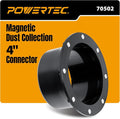 POWERTEC 4” Magnetic Connector, Magnetic Dust Collection Fitting w/ 8 Rare by POWERTEC