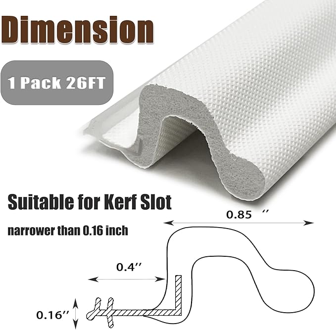 26 FT Door Frame Extra Thick Kerf Non-Adhesive Weather Stripping Seal Strip PU - Image 6