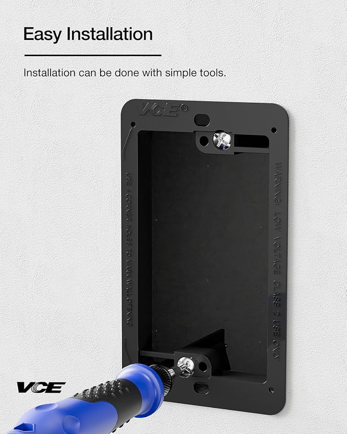 VCE Low Voltage Mounting Bracket Single Gang Wall Plate, Flush Low Voltage Box - Image 3