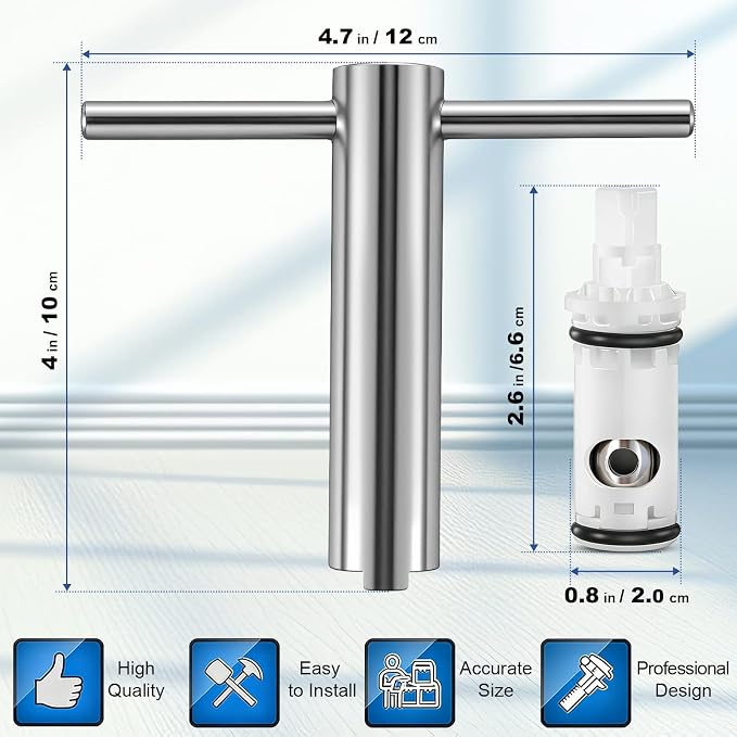 Enhon 2 Faucet Cartridges, Removal Tool, Compatible - Image 2