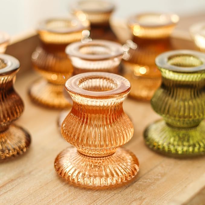WDHODEC Glass Candlestick Holders 12PCS Taper Candle Holders - Image 4