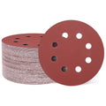 HARFINGTON 100 Pcs 5 Inch Sanding Discs 1500 Grit Red Aluminum Oxide 8 Hole | by HARFINGTON