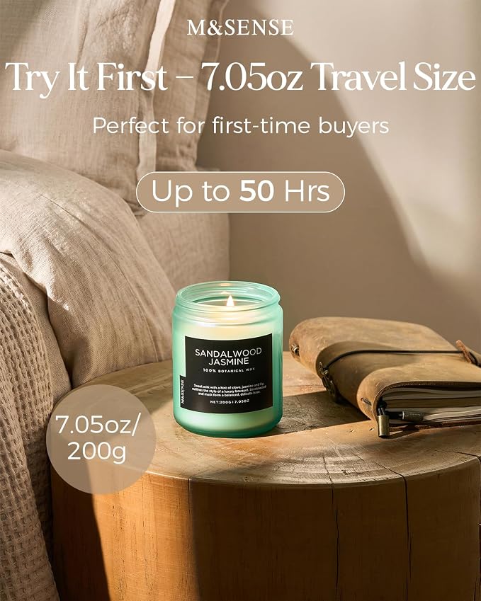 M&SENSE Sandalwood Jasmine Scented Candles - Image 3